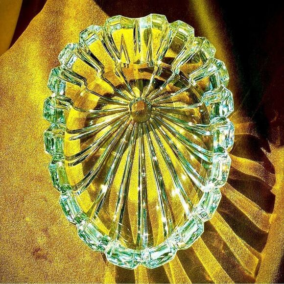 ♥️ Cigar Ashtray, Thick Heavy Clear Crystal Deep Cigar or pipe Ashtray - Picture 2 of 13